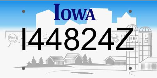 I44824Z Iowa License Plate