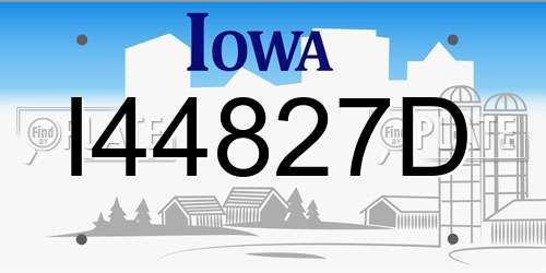 I44827D Iowa License Plate