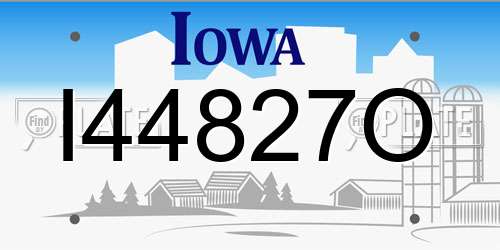 I44827O Iowa License Plate