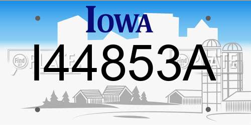 I44853A Iowa License Plate
