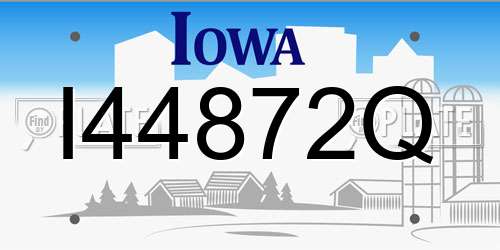 I44872Q Iowa License Plate