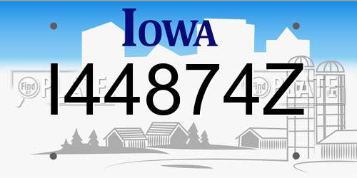 I44874Z Iowa License Plate