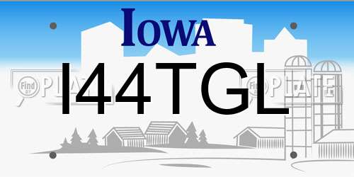 I44TGL Iowa License Plate