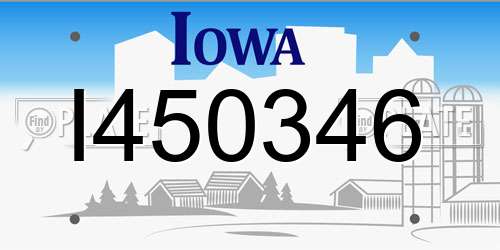 I450346 Iowa License Plate