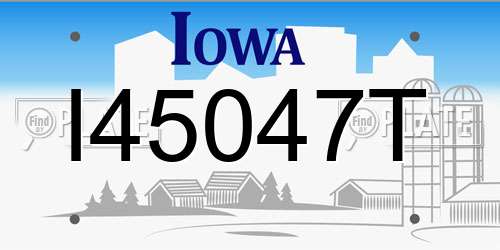I45047T Iowa License Plate