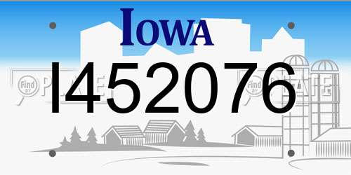 I452076 Iowa License Plate