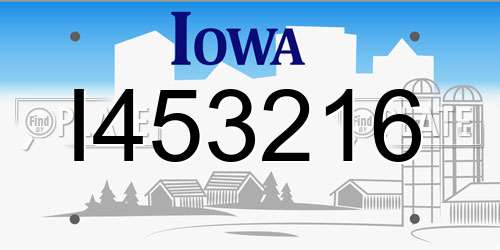 I453216 Iowa License Plate