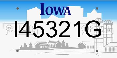 I45321G Iowa License Plate