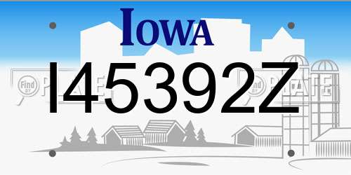 I45392Z Iowa License Plate