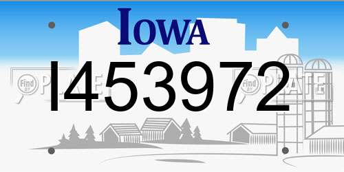 I453972 Iowa License Plate