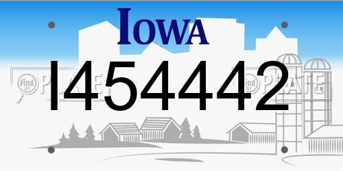 I454442 Iowa License Plate