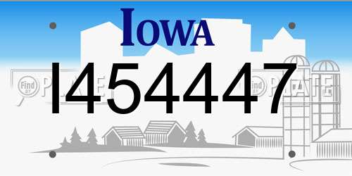 I454447 Iowa License Plate