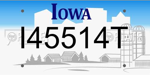 I45514T Iowa License Plate