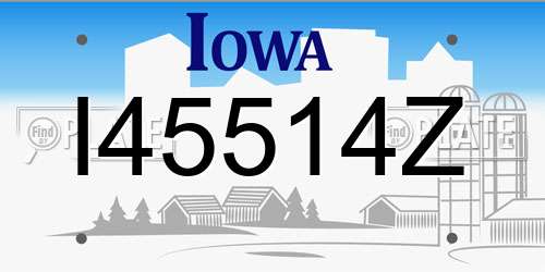 I45514Z Iowa License Plate