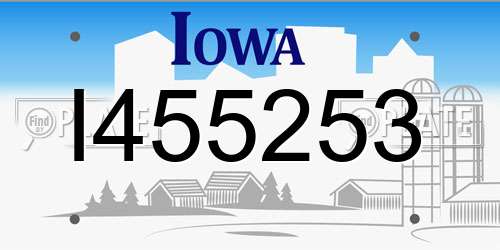 I455253 Iowa License Plate