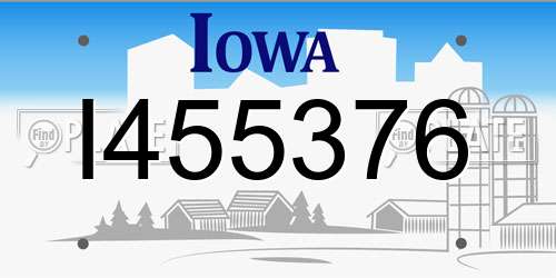 I455376 Iowa License Plate