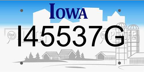 I45537G Iowa License Plate
