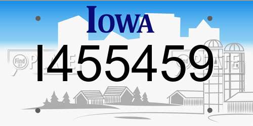 I455459 Iowa License Plate