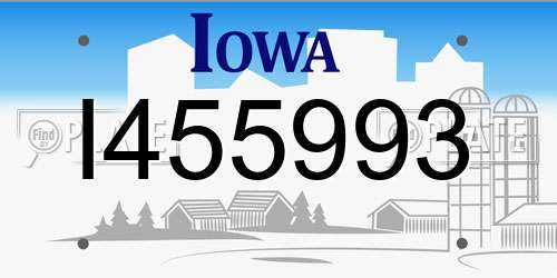 I455993 Iowa License Plate