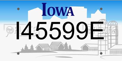 I45599E Iowa License Plate