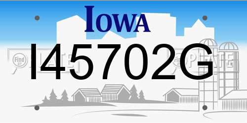 I45702G Iowa License Plate