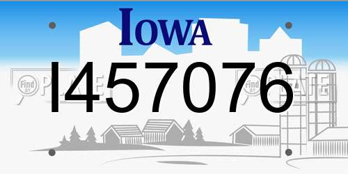 I457076 Iowa License Plate