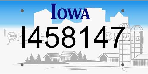 I458147 Iowa License Plate