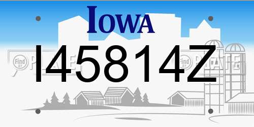 I45814Z Iowa License Plate