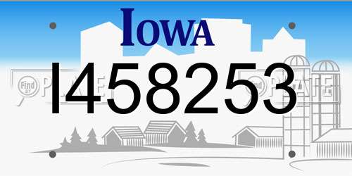 I458253 Iowa License Plate