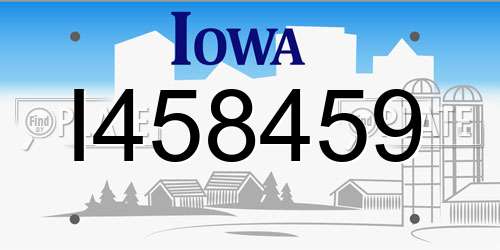 I458459 Iowa License Plate