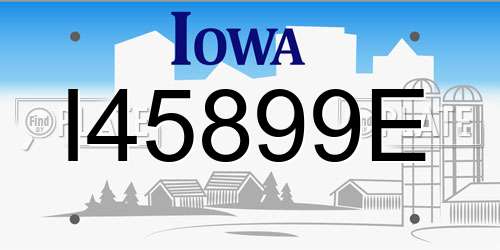 I45899E Iowa License Plate
