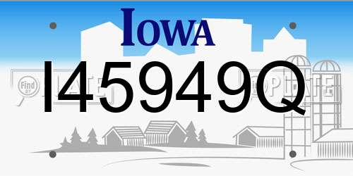 I45949Q Iowa License Plate