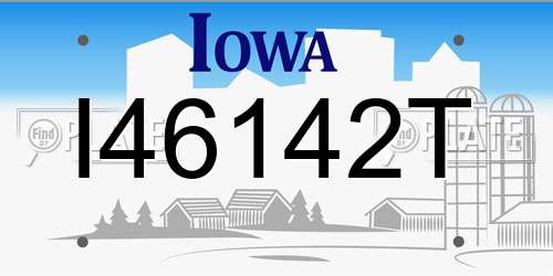 I46142T Iowa License Plate