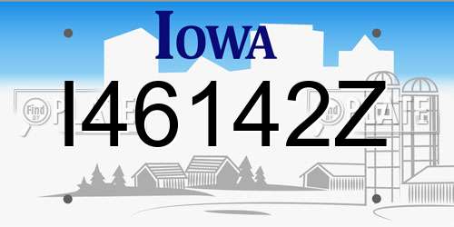 I46142Z Iowa License Plate