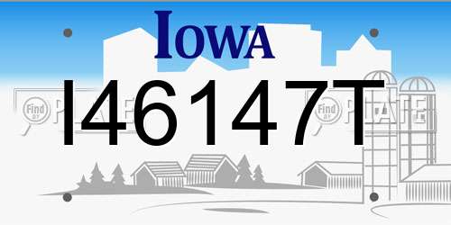 I46147T Iowa License Plate