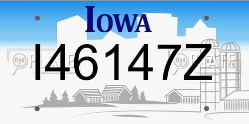 I46147Z Iowa License Plate