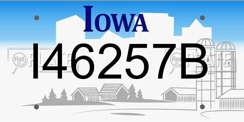 I46257B Iowa License Plate