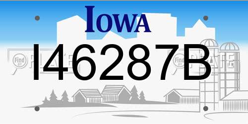 I46287B Iowa License Plate