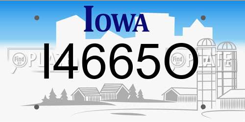 I4665O Iowa License Plate