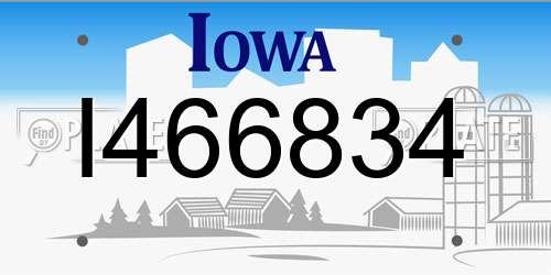 I466834 Iowa License Plate