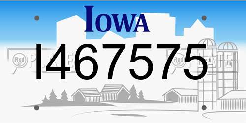 I467575 Iowa License Plate