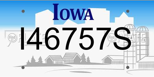 I46757S Iowa License Plate