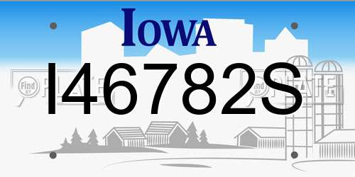 I46782S Iowa License Plate