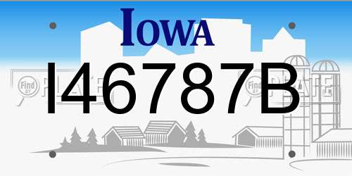 I46787B Iowa License Plate