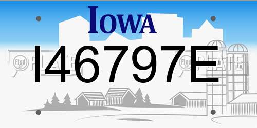 I46797E Iowa License Plate