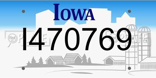 I470769 Iowa License Plate