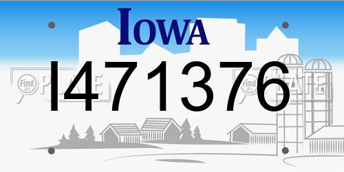 I471376 Iowa License Plate
