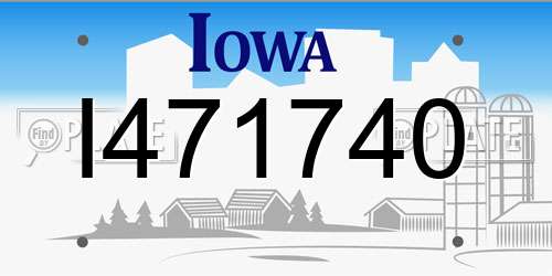 I471740 Iowa License Plate