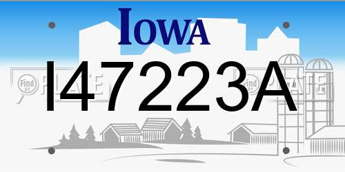 I47223A Iowa License Plate