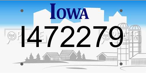 I472279 Iowa License Plate
